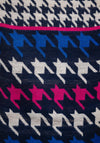 Serafina Collection Houndstooth Mix Scarf, Blue Multi