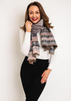 Serafina Collection Houndstooth Mix Scarf, Grey & Pink