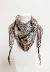 Serafina Collection Animal Print Bandana Scarf, White Multi