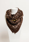 Serafina Collection Magnetic Paisley Print Scarf, Brown