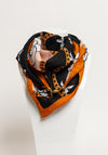 Serafina Collection Magnetic Bow & Rose Print Scarf, Black Multi