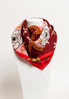 Serafina Collection Magnetic Bow & Rose Print Scarf, Red Multi
