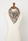 Serafina Collection Floral Triangle Scarf, Beige Multi