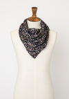Serafina Collection Floral Triangle Scarf, Black Multi