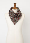 Serafina Collection Floral Triangle Scarf, Brown Multi