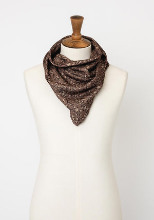 Serafina Collection Leopard Print Triangle Scarf, Brown Multi