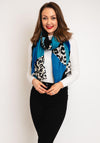 Serafina Collection Leopard Print Scarf, Petrol Blue