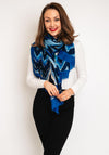 Serafina Collection Metallic Zig Zag Print Scarf, Blue