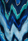 Serafina Collection Metallic Zig Zag Print Scarf, Blue