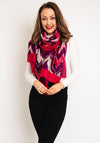 Serafina Collection Metallic Zig Zag Print Scarf, Fuchsia