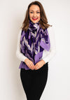 Serafina Collection Metallic Zig Zag Print Scarf, Purple