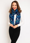 Serafina Collection Metallic Diamond Print Scarf, Blue