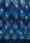 Serafina Collection Metallic Diamond Print Scarf, Blue