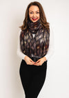 Serafina Collection Metallic Diamond Print Scarf, Taupe