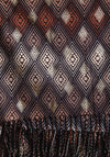 Serafina Collection Metallic Diamond Print Scarf, Taupe