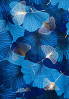 Serafina Collection Metallic Fan Leaf Print Scarf, Blue