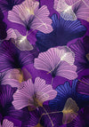 Serafina Collection Metallic Fan Leaf Print Scarf, Violet