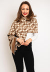 Serafina Collection Houndstooth Print Scarf, Taupe