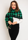 Serafina Collection Large Houndstooth Print Scarf, Green
