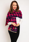 Serafina Collection Large Houndstooth Print Scarf, Rose