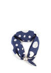 Serafina Polka Dot Pearl Magnetic Neck Scarf, Navy