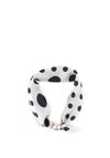 Serafina Polka Dot Pearl Magnetic Neck Scarf, White