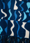 Serafina Collection Wavy Print Scarf, Blue