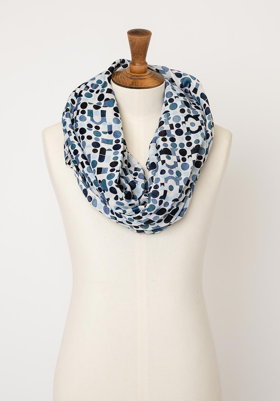 Serafina Geo Print Lightweight Scarf, Blue