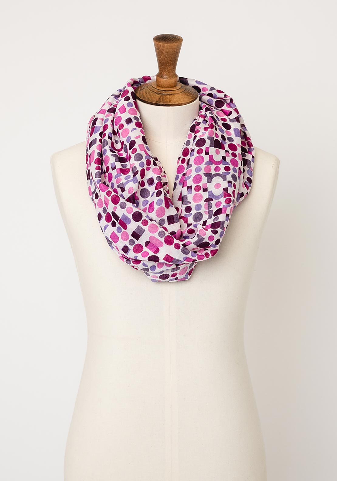 Serafina Geo Print Lightweight Scarf, Pink