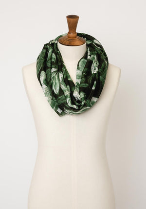 Serafina Collection Watercolour Floral Print Scarf, Green