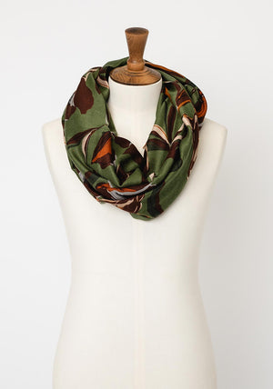 Serafina Collection Lilly Print Scarf, Green Multi