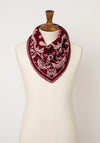 Serafina Collection Paisley Reversible Triangle Scarf, Wine