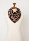 Serafina Collection Paisley Reversible Triangle Scarf, Brown