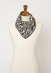 Serafina Collection Zebra Print Triangle Scarf, Black and White