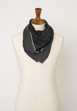 Serafina Polka Dot Neck Scarf, Black & White