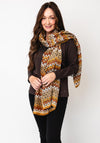Serafina Collection Geometric Print Cotton Scarf, Taupe