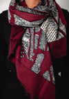 Serafina Collection Cityscape Scarf, Wine