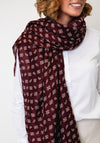 Serafina Collection Abstract Print Cotton-blend Scarf, Wine Multi