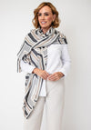 Serafina Collection Geometric Print Cotton-blend Scarf, Taupe Multi