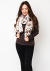 Serafina Collection Heart Print Cotton Scarf, White