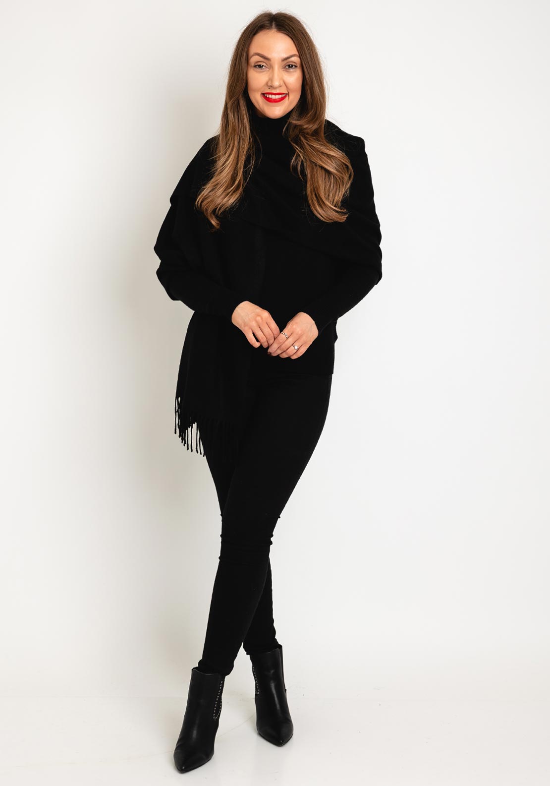 Serafina Collection Cashmere Blend Pashmina, Black