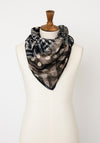 Serafina Collection One Size Mixed Animal Print Scarf, Black Multi