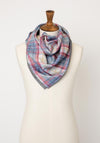 Serafina Collection One Size Checked Scarf, Blue Multi