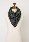 Serafina Collection One Size Micro-Check with Polka Dots Scarf, Blue Multi