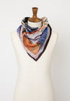 Serafina Collection One Size Abstract Floral Print Scarf, Blue Multi