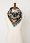 Serafina Collection One Size Botanic Print Scarf, Orange Multi