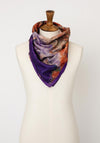 Serafina Collection One Size Double Sided Abstract Print Scarf, Purple Multi