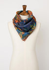 Serafina Collection Double Sided Abstract Print Scarf, Blue Multi
