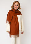 Serafina Collection Fringed Trim Cashmere-blend Pashmina, Orange