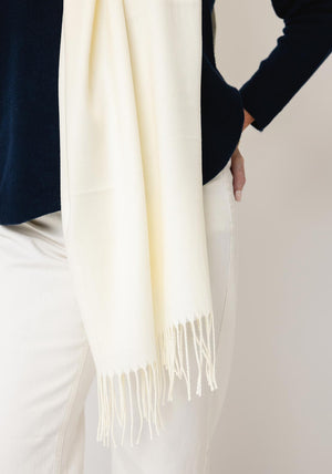 Serafina Collection Cashmere-blend Pashmina, Cream